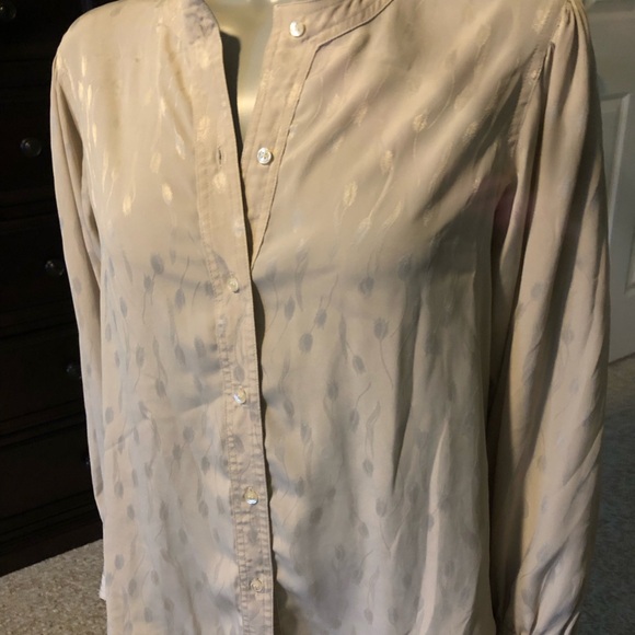 Evan Picone collarless dress shirt with lantern style sleeves 1980’s M-L - Picture 6 of 9
